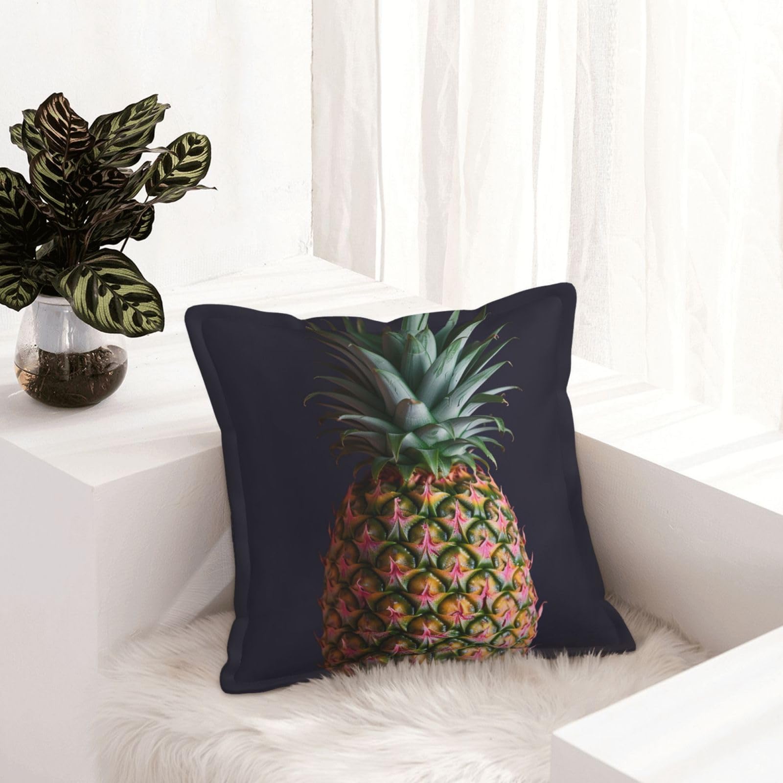 Housses de coussin canapé similicuir 45,7 cm motif ananas rustique
