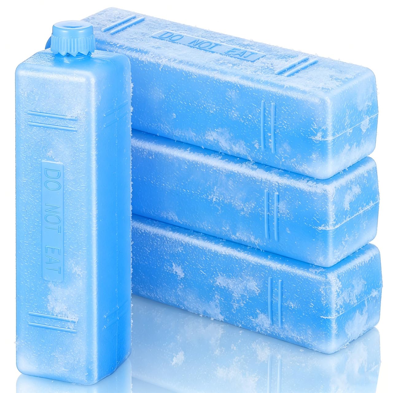 Housoutil Małe wkłady chłodzące do lodówki, 4 sztuki wielokrotnego użytku, mini wkłady chłodzące do torby chłodzącej, pudełka izolacyjnego, chłodzącego powietrza, na kemping, piknik, do zamrażarki