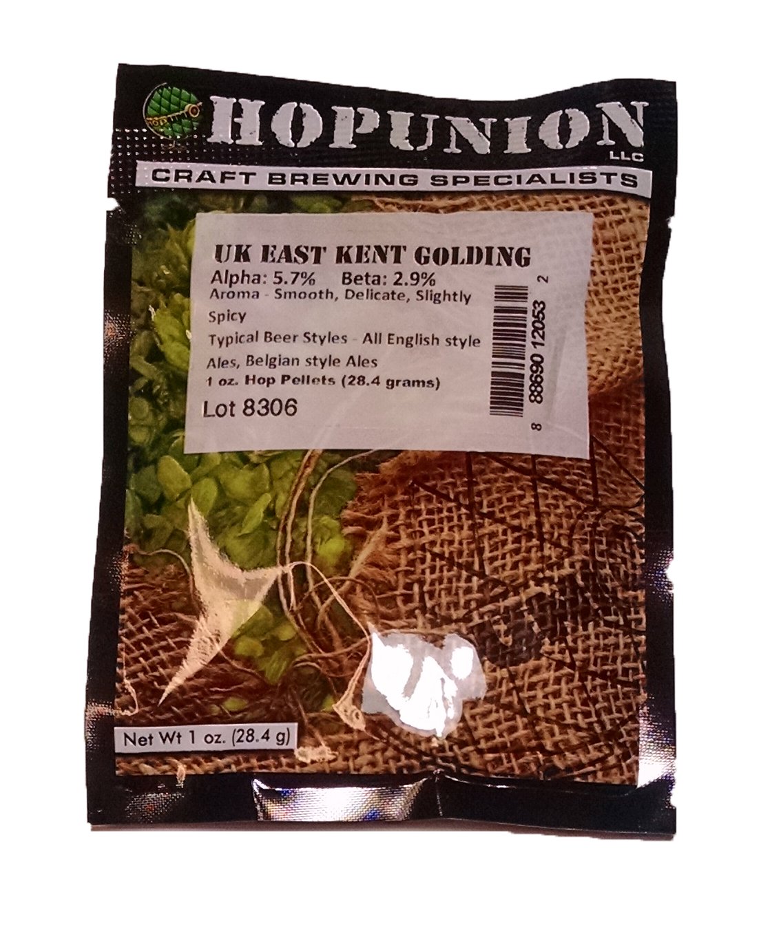 2053A Imported Hop Pellets(English, East Kent Golding) 1 oz. Green