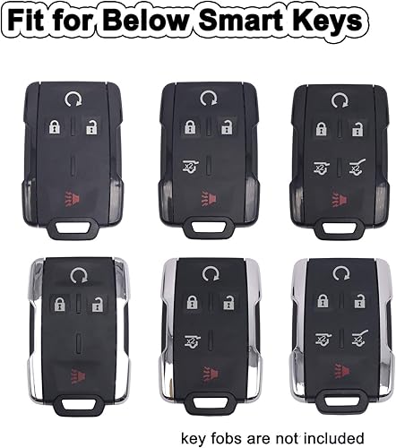 Miniatura 2 de Funda de TPU suave para llavero de Chevrolet 2014-2021 Chevy Colorado Silverado LT GMC Sierra Canyon Yukon Cadillac Cadillac sin llave, protector de