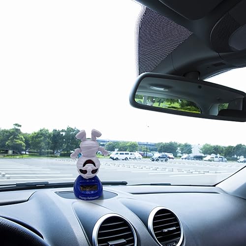 Miniatura 9 de ikasus Juguete de coche alimentado por energía solar, divertido adorno de muñeca de cabeza de bobble, muñecas bailarinas con energía solar, adorno