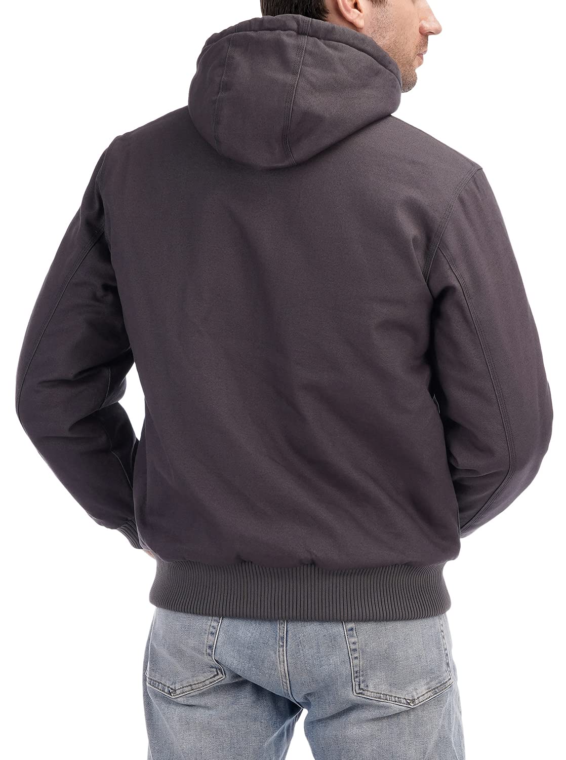 TUAOVA Men's Quilted Flannel-Lined Hooded Work Jacket - Image 2