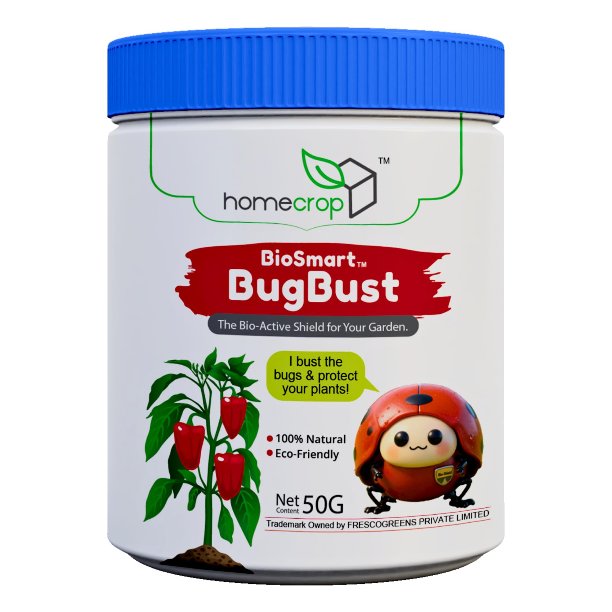 biosmart bugbust organic pest control powder for plants 50g | natural bug & insect killer for indoor outdoor plant| diatomaceous earth formula | garden pest protection spray & soil treatment