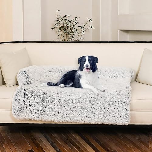 Miniatura 1 de YAEM Dog Couch Bed, Washable Dog Bed for Couch with Waterproof Bottom and Non-Skid Grip, Thickened Cushion Dog Beds for Furniture, Fluffy Faux Fur