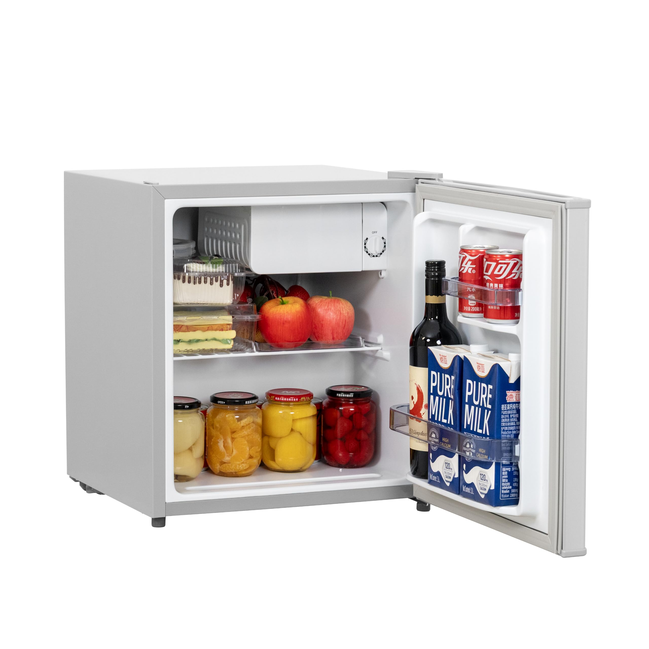 SMETA Termostato de 6 niveles, refrigerador para bebidas, 45,0 – 10 °C, minifrigorífico con tope de puerta intercambiable, 39 dB, silencioso, pequeño frigorífico para casa, oficina, camping