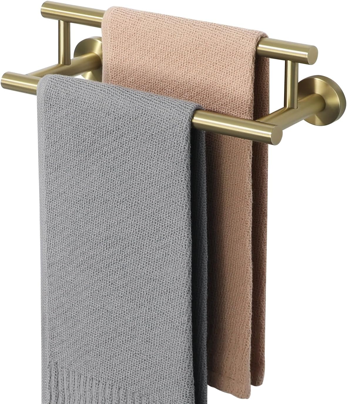 Alise Double Bath Towel Bars,12 Inch Towel Racks for Bathroom Wall Mounted,SUS304 Stainless Steel Towel Holder,Space-Saving Towel Hanger,Modern Decor Towel Rod,Brushed Gold Towel Rail,GYT6902-300-G Brushed Gold 12-Inch