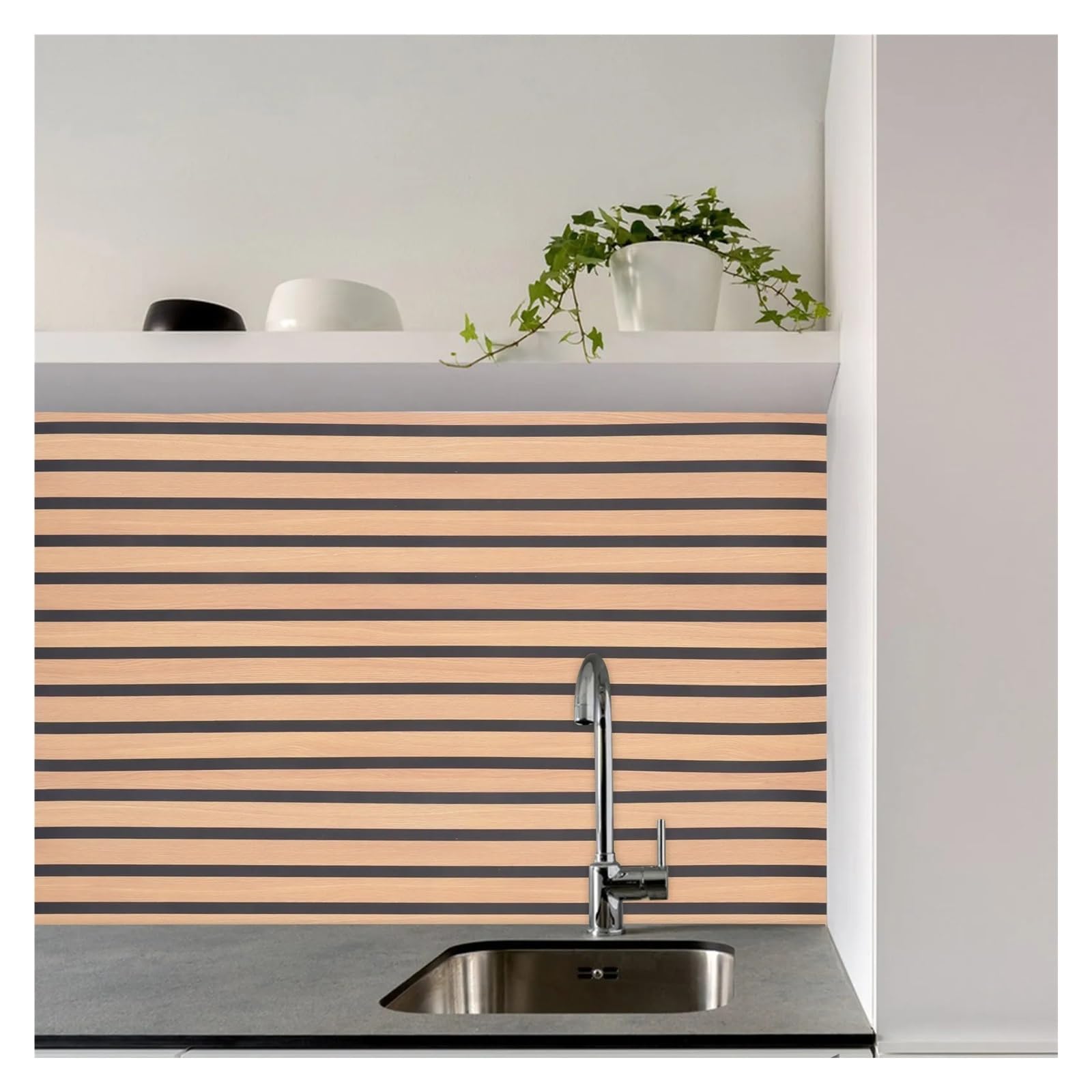 Palilleria Madera Pared Decoracion Paneles de pared despegables y pegados, listones autoadhesivos, papel tapiz decorativo impermeable, acento for cocina y baño