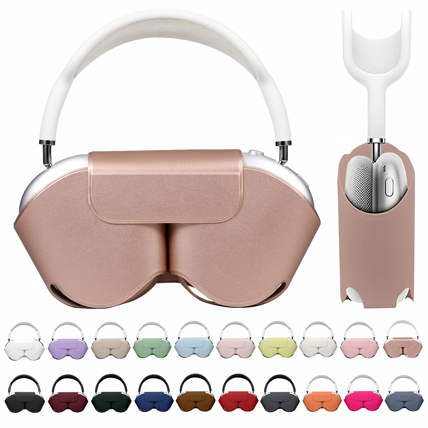 Maxjoy for Apple Airpods Max Smart Case Cover, Soft PU Leather Protective Cover Accessories for Airpod Max with Sleep Mode, Anti-Dust Travel Carrying