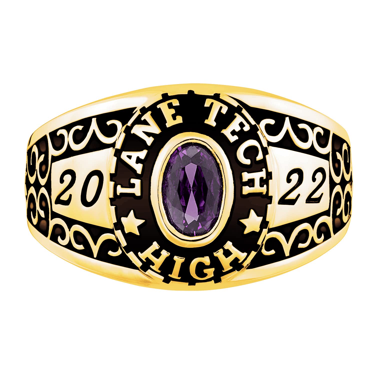 10K/14K/18K Solid Gold Custom Class Ring for Women 2023 Real Gold High