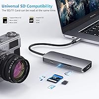 Vista 6 de Adaptador USB C para MacBook Pro/Air, MOKiN USB CHub, Mac Dongle, 7 en 1 multipuertos USBC Hub a 3 USB 3.0, 4K HDMI, lector de tarjetas SD/TF