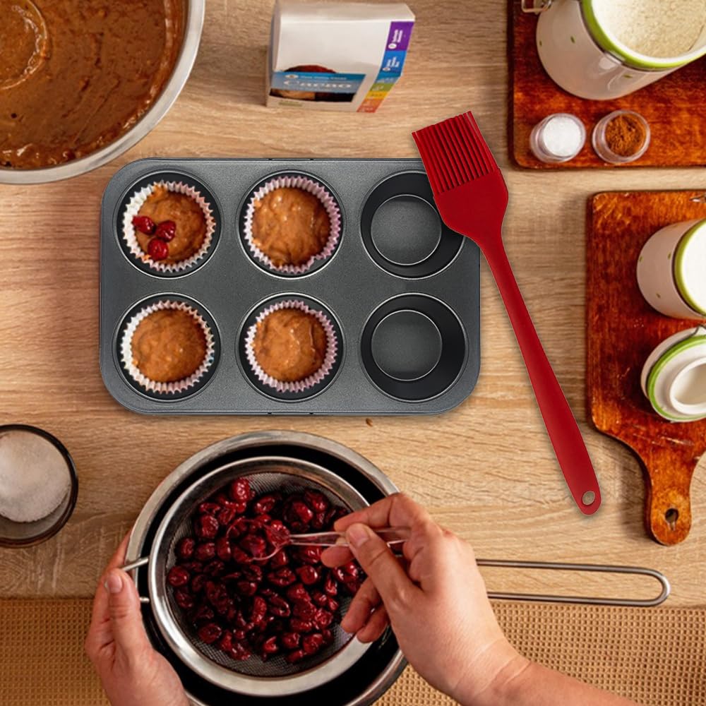 2 Pack Bakeware Yorkshire Pudding Tray Cupcake Tray Muffin Trays 6 Cup Yorkshire Pudding Tin Mini Cake Tins Baking Tray Set Non-Stick Muffin Cases for Baking Pastries Bun - Image 2