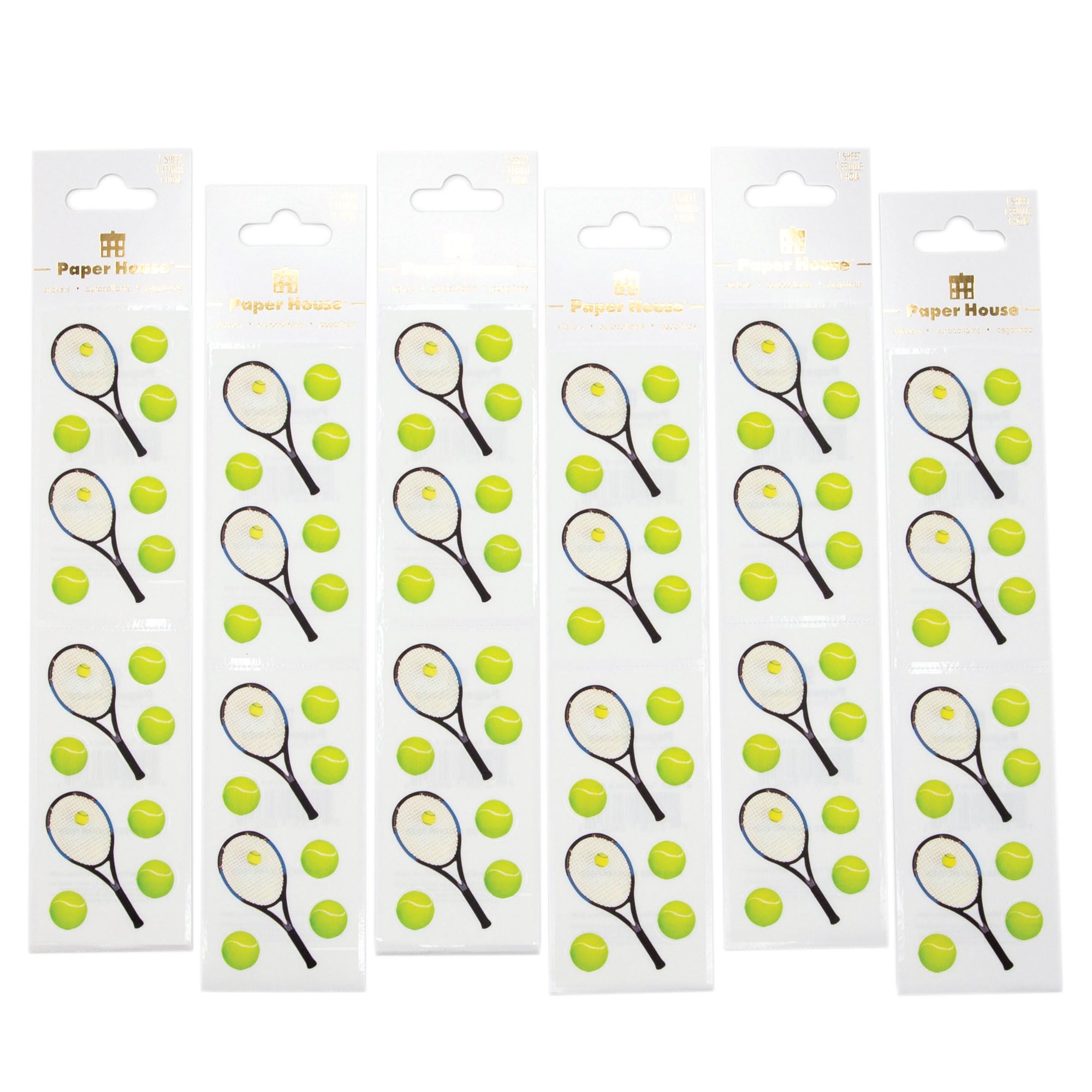 Autocollants tennis Paper House - Stickers sport pour loisirs créatifs et décoration - 18 p.