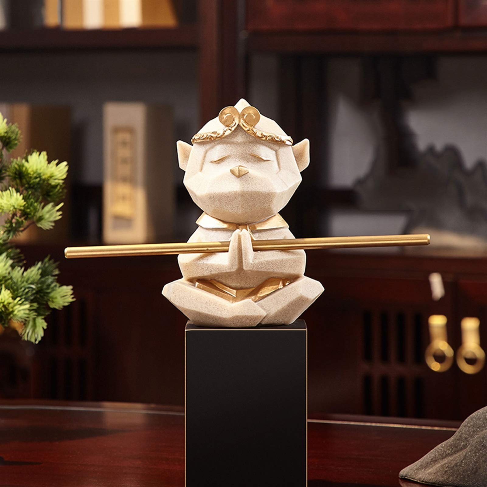 Sun Wukong Statue Decoration Monkey King Dekoracja Żywica Słońce Wukong Ozdoby Małpa Rzemiosła Dasheng Ozdoby Rzemiosła Dom Office Dekoracje Prezenty Home Decor Sun Wukong Statua Figurka Monkey King.