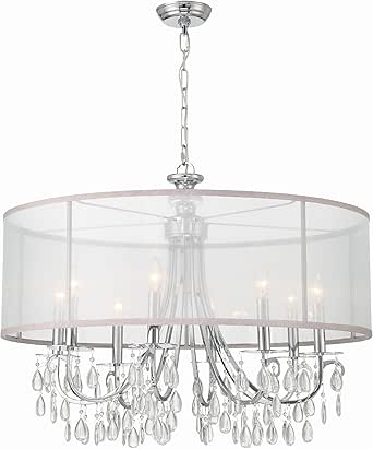 Crystorama Hampton 8 Light Drum Shade Polished Chrome Chandelier
