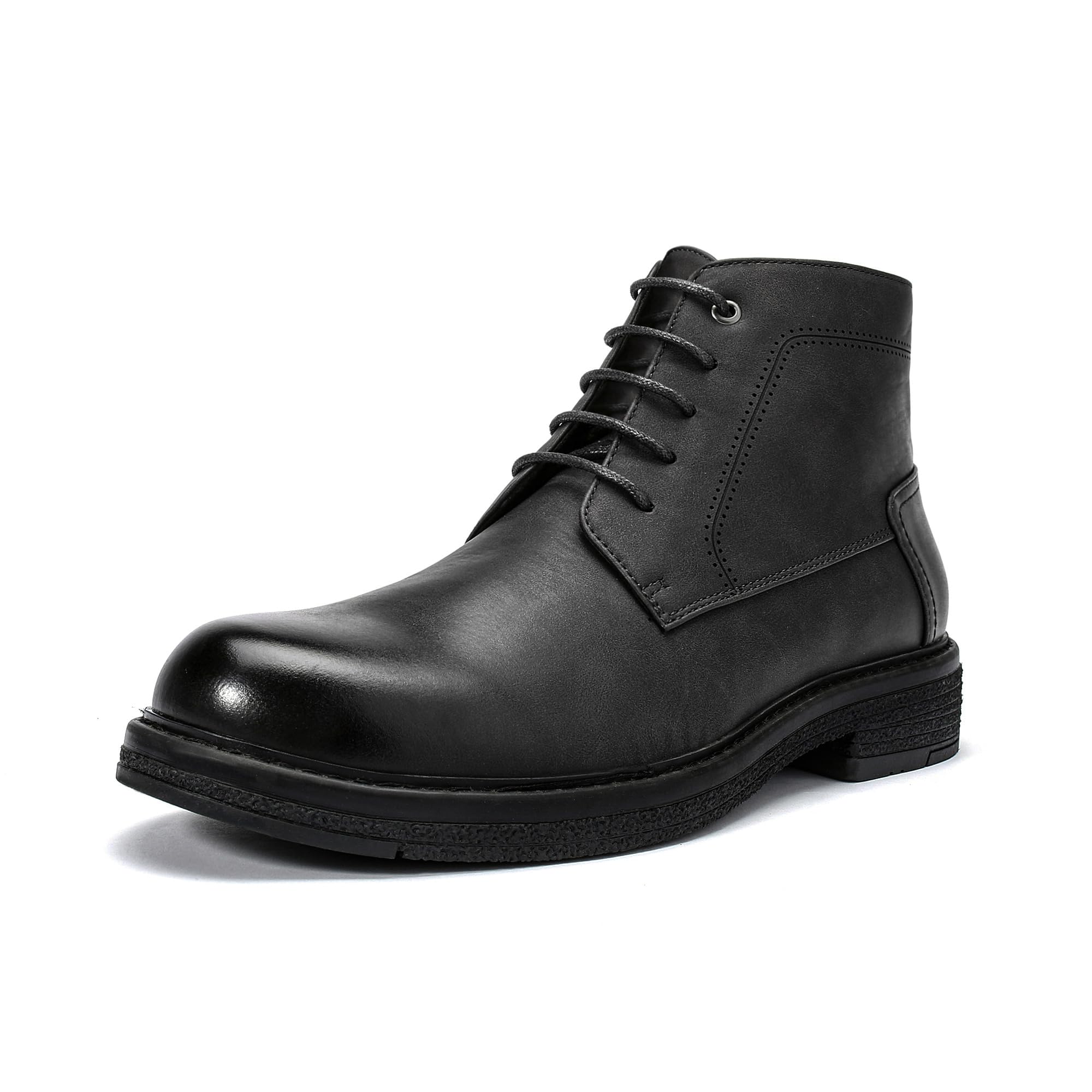 Allthemen Herren Stiefel Leder Derby Schnürstiefel Vintage Ankle Boots Business Chelsea Boots Oxford Anzugstiefel Klassisch