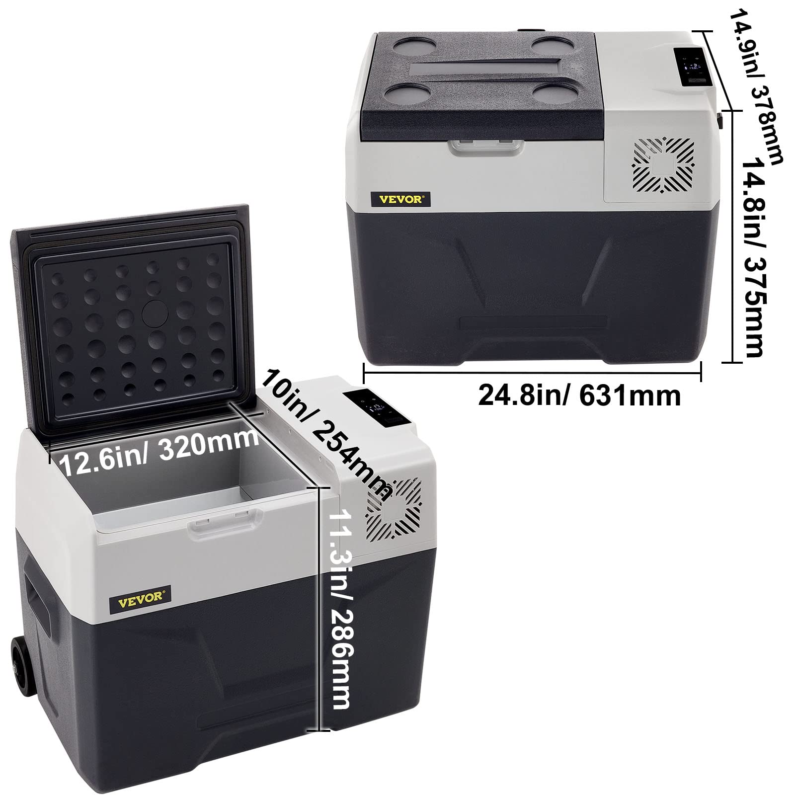 Vevor, frigorifero da 30 l, portatile, piccolo frigorifero, frigorifero, congelatore, veicolo, auto, camion, camper, barca, mini dispositivo di raffreddamento elettrico per guida, viaggi, pesca,