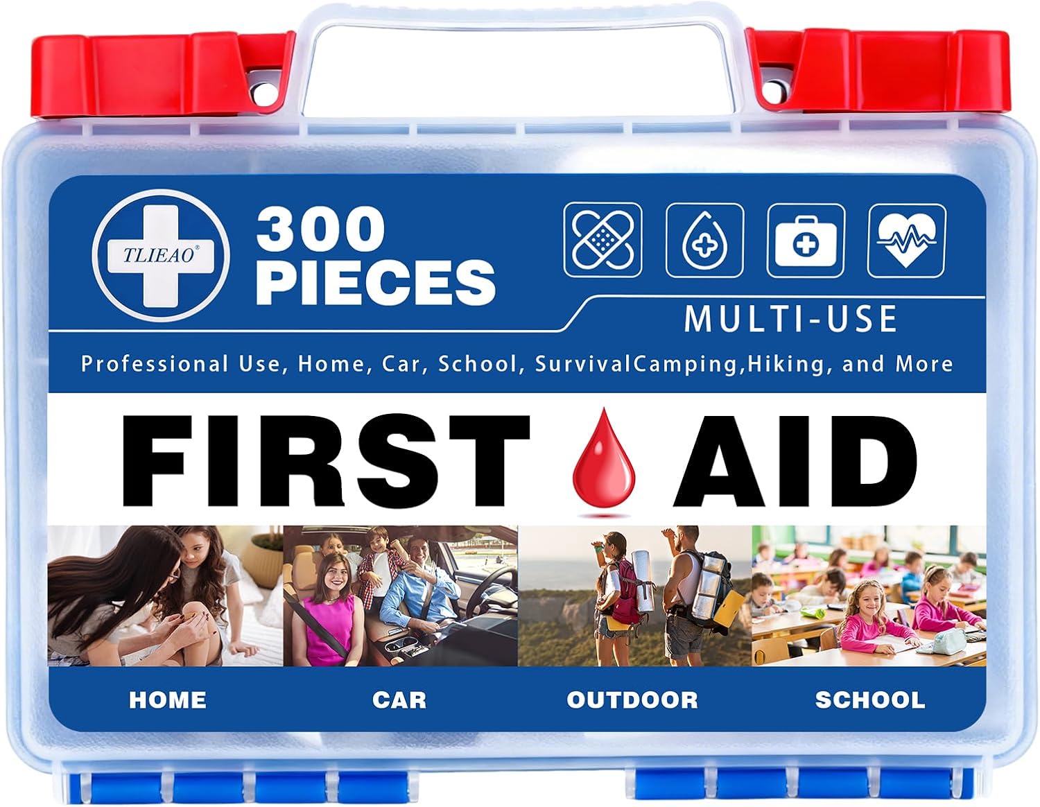 300 Piece Professional First Aid Kit, Multi-Function Portable Medical Kit for Home, Car, Travel, Camping, Worksite, Outdoor, Business & Sports (Navy Blue) 300 Piece Professional First Aid Kit, Multi-Function Portable Medical Kit for Home, Car, Travel, Camping, Worksite, Outdoor, Business & Sports (Navy Blue)