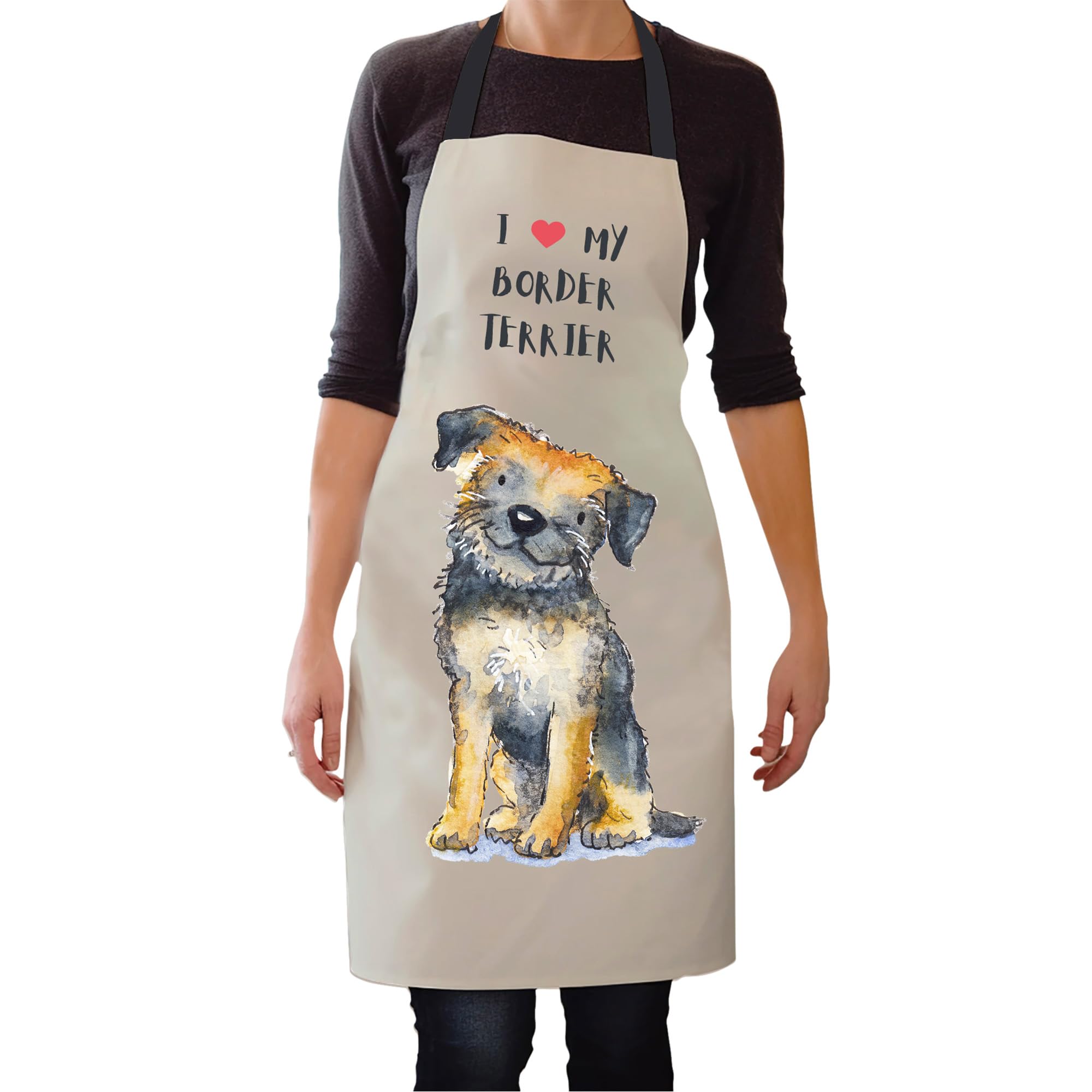 Image Industry Border Terrier Apron - Kitchen Apron - Cooking & Baking - Dog Lovers - Dog Artwork