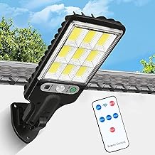 180W Led Solar Street Light Outdoor,10000LM IP65 Waterproof Solar Security Flood Lights Outdoor Motion Sensor, Wired Security Solar Powered Flood Lights for Indoor, Outside, Yard, Garden
