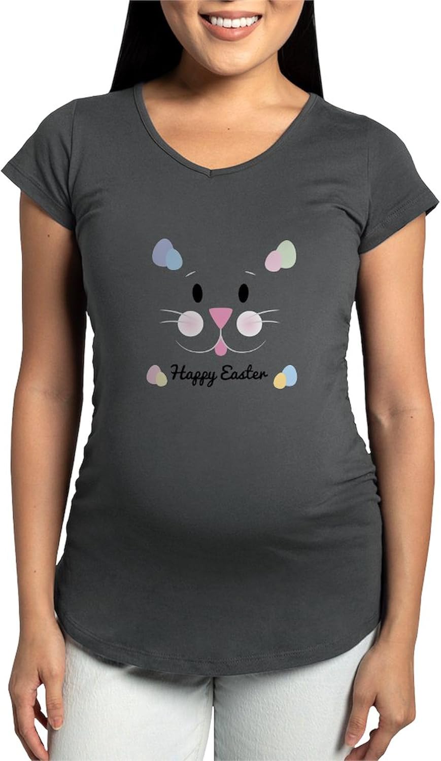 CafePress Happy Easter Maternity T Shirt Women's Maternity Ruched Side T-Shirt