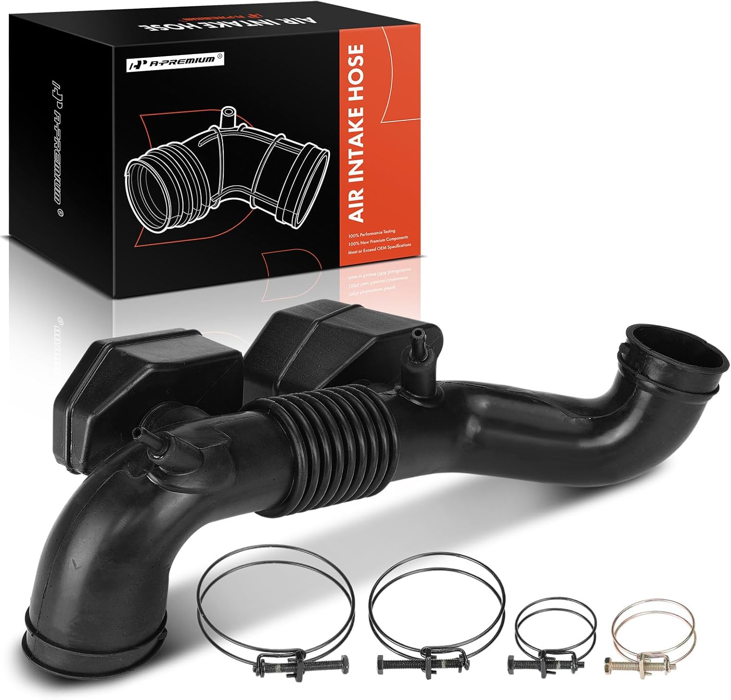 A-Premium Engine Air Clean Intake Tube Hose W/Clamps Compatible with Kia Sorento 2011-2013 & Hyundai Santa Fe 2010-2012, 2.4L