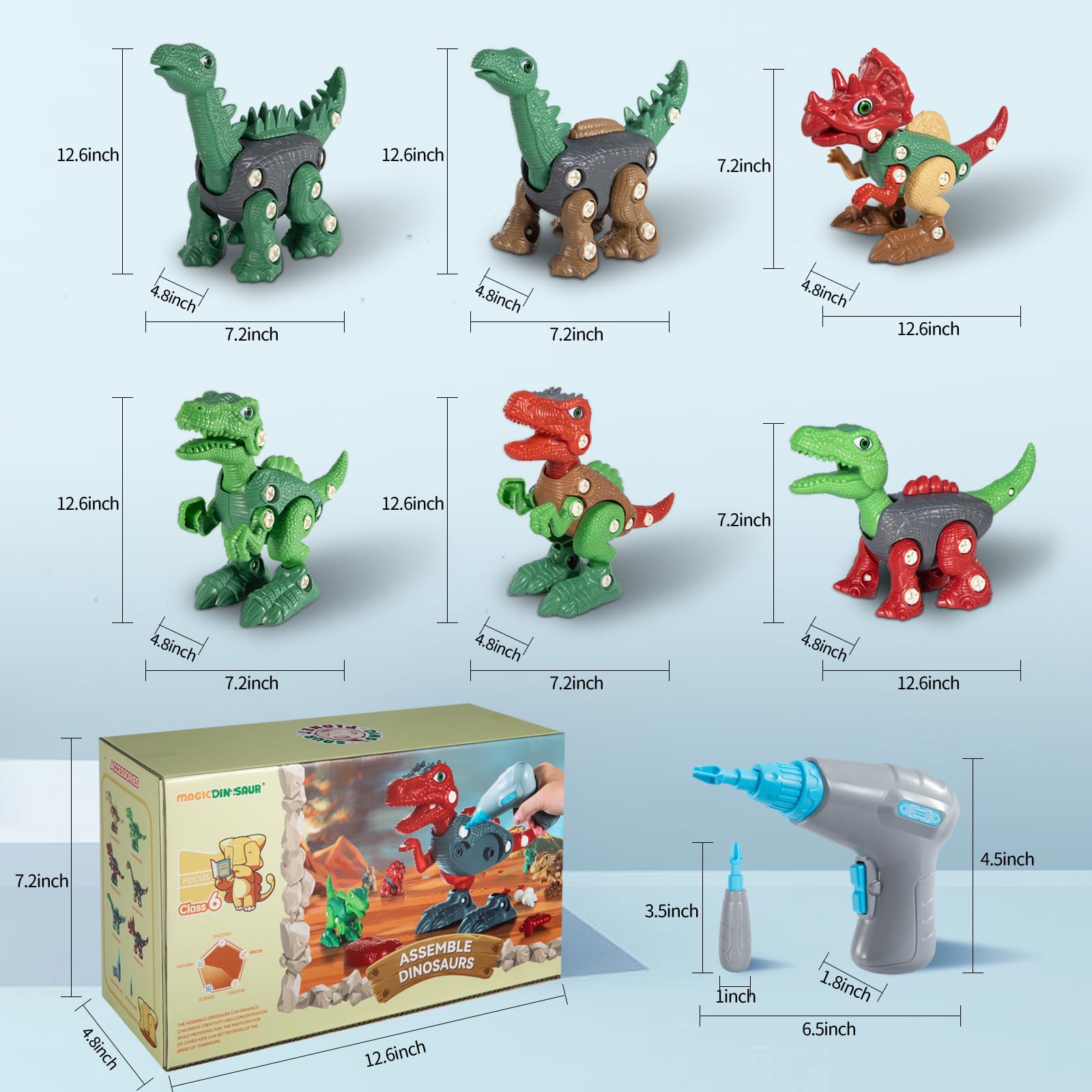 Amazon | 分解恐竜おもちゃ 3~14歳のお子様向け 教育的建設 組み立て