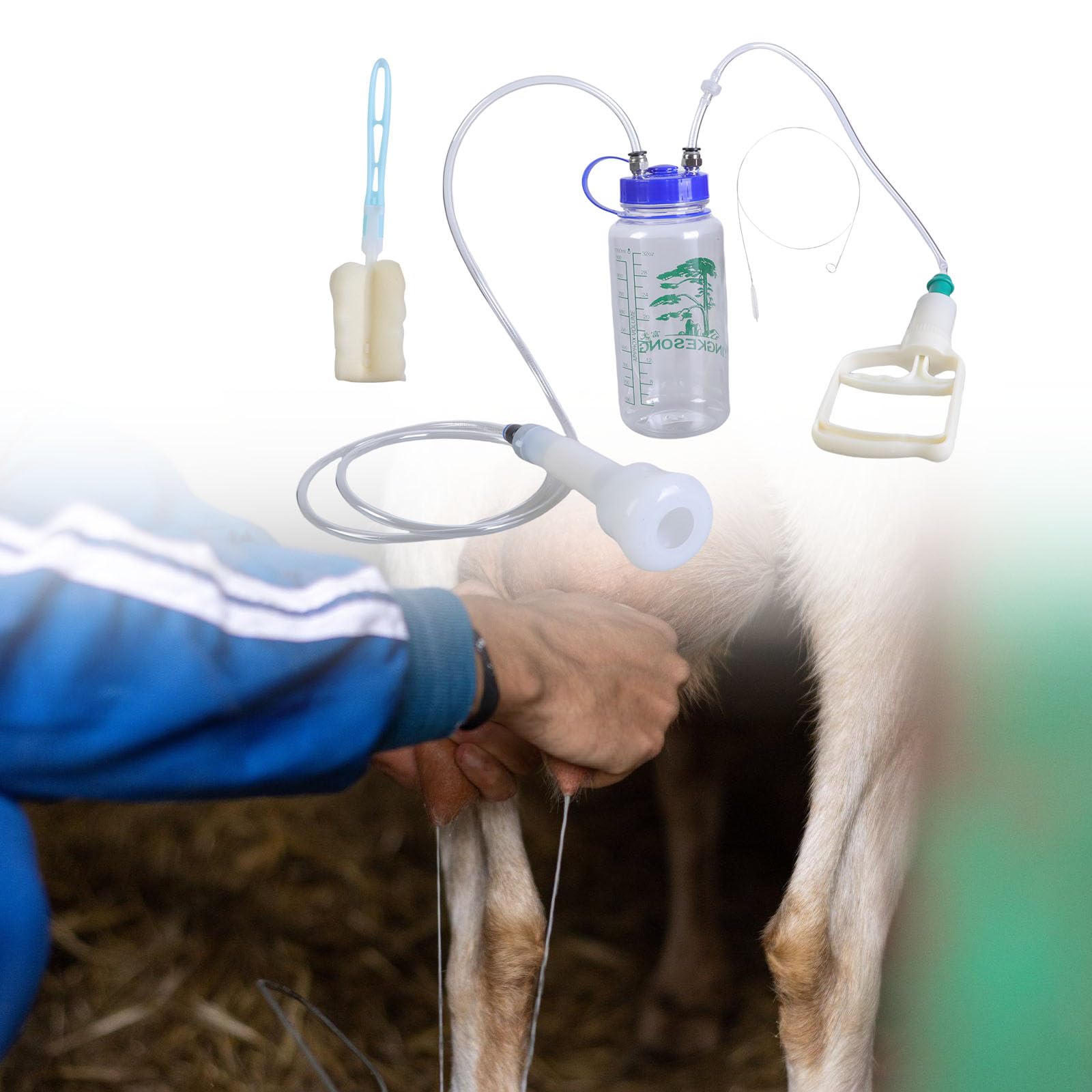 Mungitrice per bovini di capra leggera della pompa di vuoto della mungitrice portatile della capra per la piccola azienda agricola e la raccolta del latte Strumento di mungitura leggero