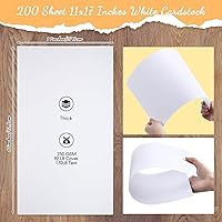 Vista 2 de Fulmoon 200 hojas de cartulina pesada de 11 x 17 pulgadas de grosor, papel de impresora de tamaño legal para impresoras de inyección de tinta
