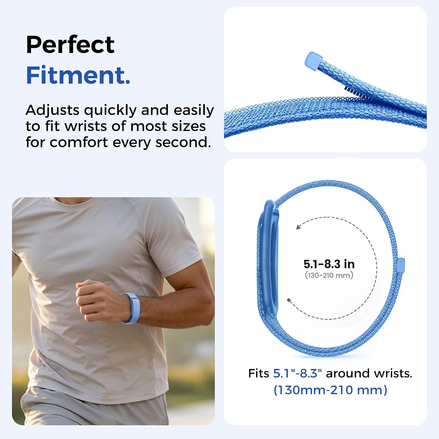 AHASTYLE Breathable Nylon Bands Compatible with Google Fitbit Air Band image 3
