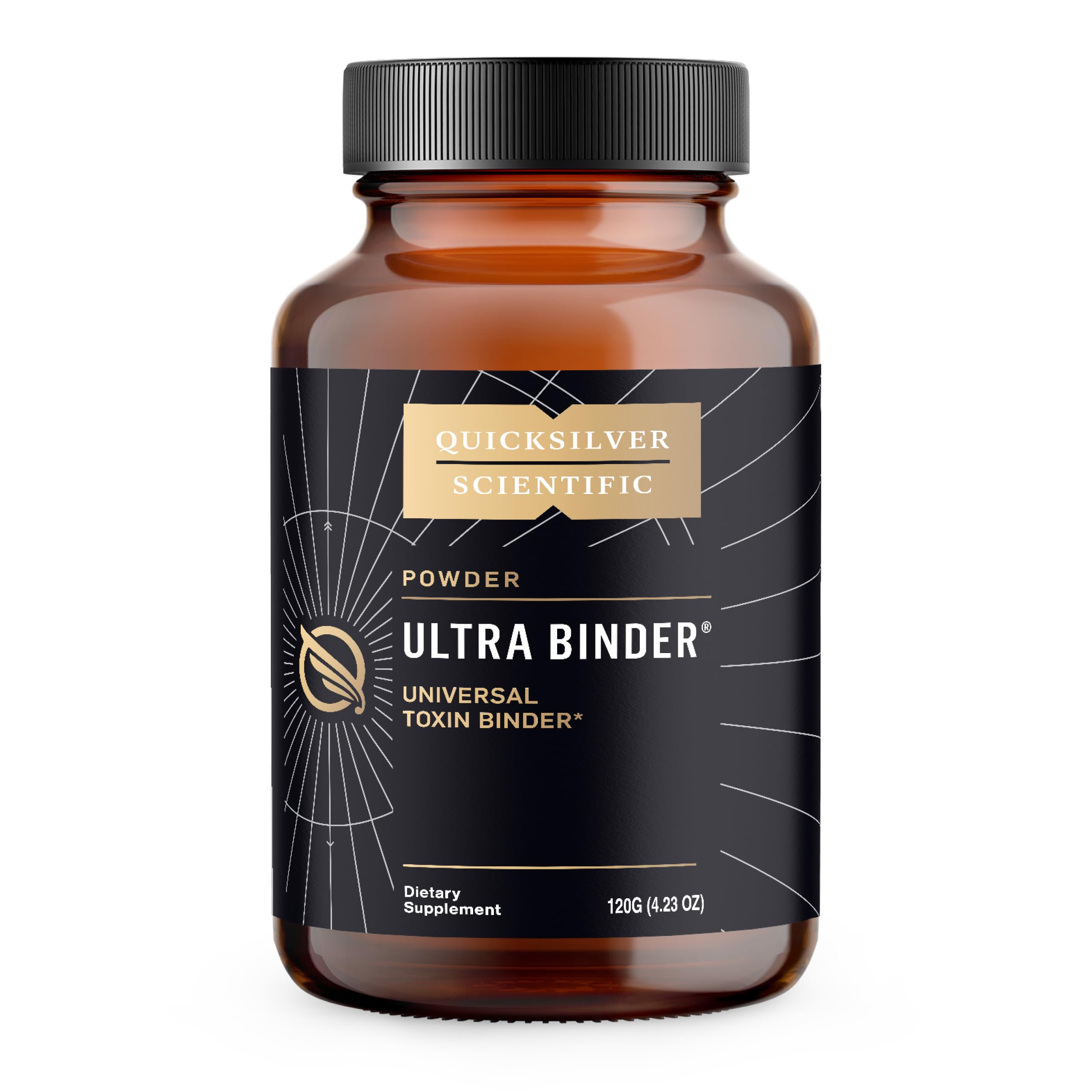 Quicksilver Scientific Ultra Binder Powder - Multi Toxin Binder with Bentonite Clay Powder, Zeolite Detox & Charcoal - Supplement for Gut Support & The Body's Toxin Removal Process (120g)