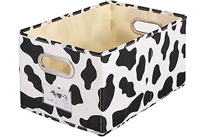 ANMINY Cow Print Easter Basket Fabric Storage Bin