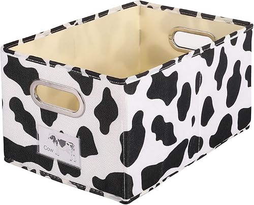 Miniatura 10 de ANMINY Contenedor de almacenamiento de tela con patrón a cuadros de algodón y lino, plegable, caja de almacenamiento abierta con asas, tablero de