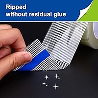 Vista 5 de Paquete de 4 cintas de fibra de vidrio, grosor extra de 6.3 mils y súper adherente, cinta de fleje reforzada con filamento transparente