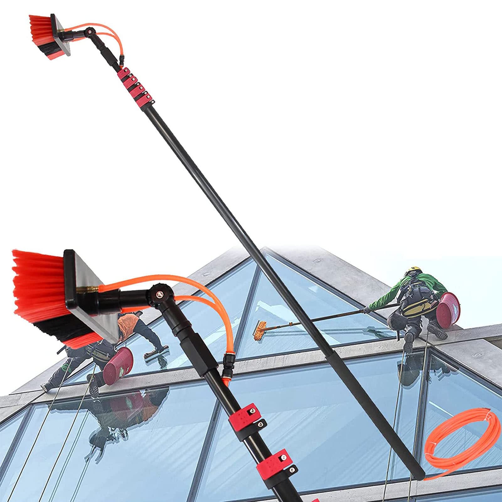 GTHTUHFD Water Fed Pole Kit,Window Cleaning Equipment Water Fed, Extendable Cleaner Conservatory Roof Suitable For Photovoltaic Panel Cleaning,20ft/6m