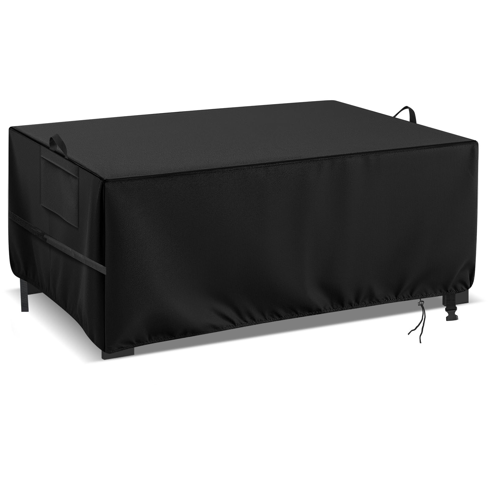 Hohong Customized Size Coffee Table Cover Waterproof, 500D Heavy Duty Oxford Fabric Garden Table Cover, Outdoor Table Covers with Drawstring and Air Vents