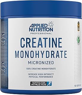 Applied Nutrition Creatine - Creatine Monohydrate Micronized Powder, Increases High-Intensity Physical Performance, Unflavoured (250g - 50 Servings)