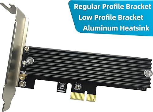 Miniatura 2 de Adaptador M.2 PCIe NVMe X1 con disipador de calor de aluminio, compatible con ranura PCIe 3.0 4.0 X1 X4 X8 X16.
