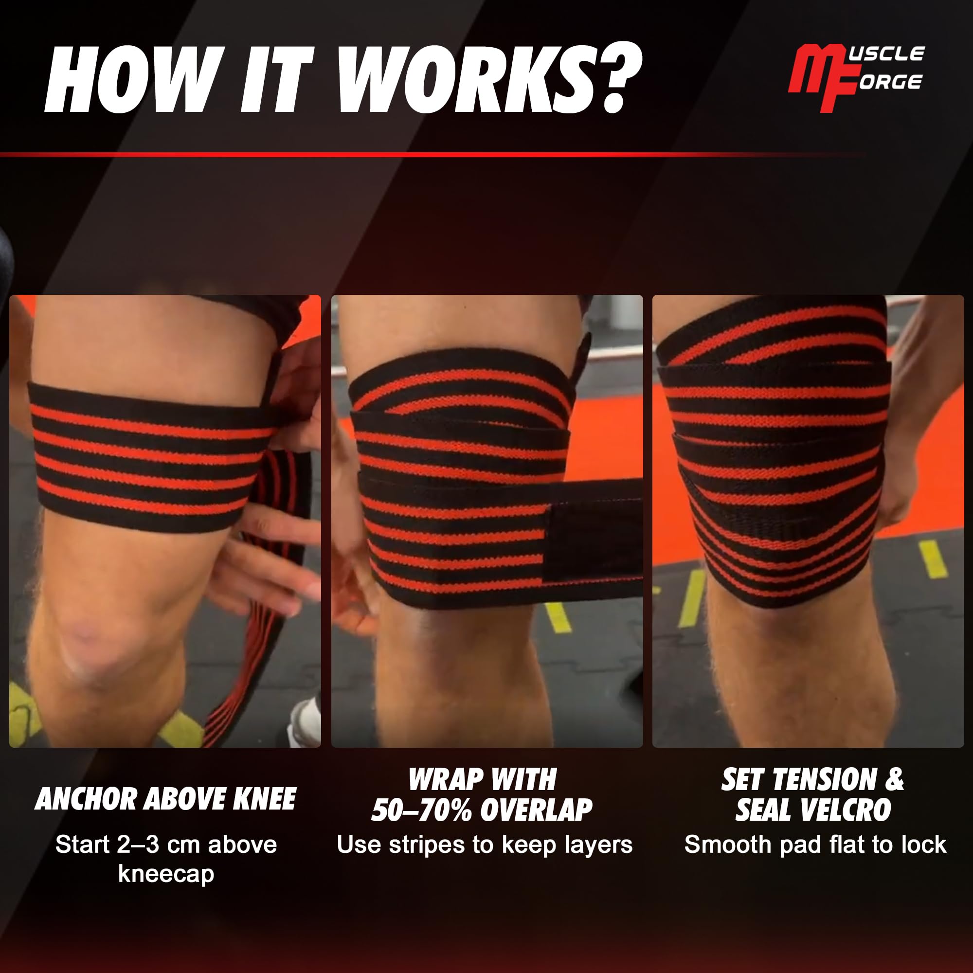Amazon.com: MuscleForge Knee Wraps for Weightlifting for Men