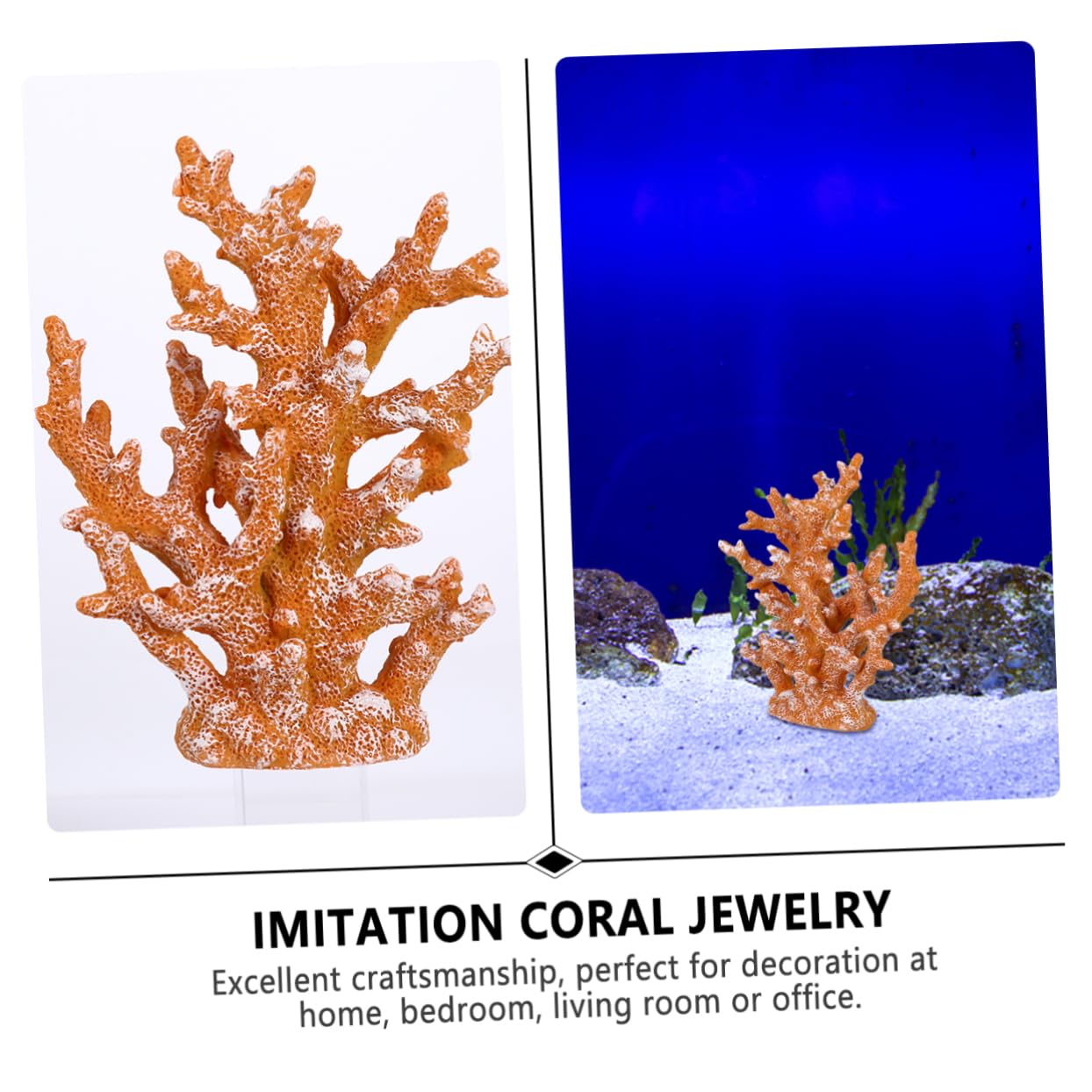 BESPORTBLE Coral Ornament Artificial De Resina Estilo Mediterráneo para Decoración De Acuarios y Espacios Interiores