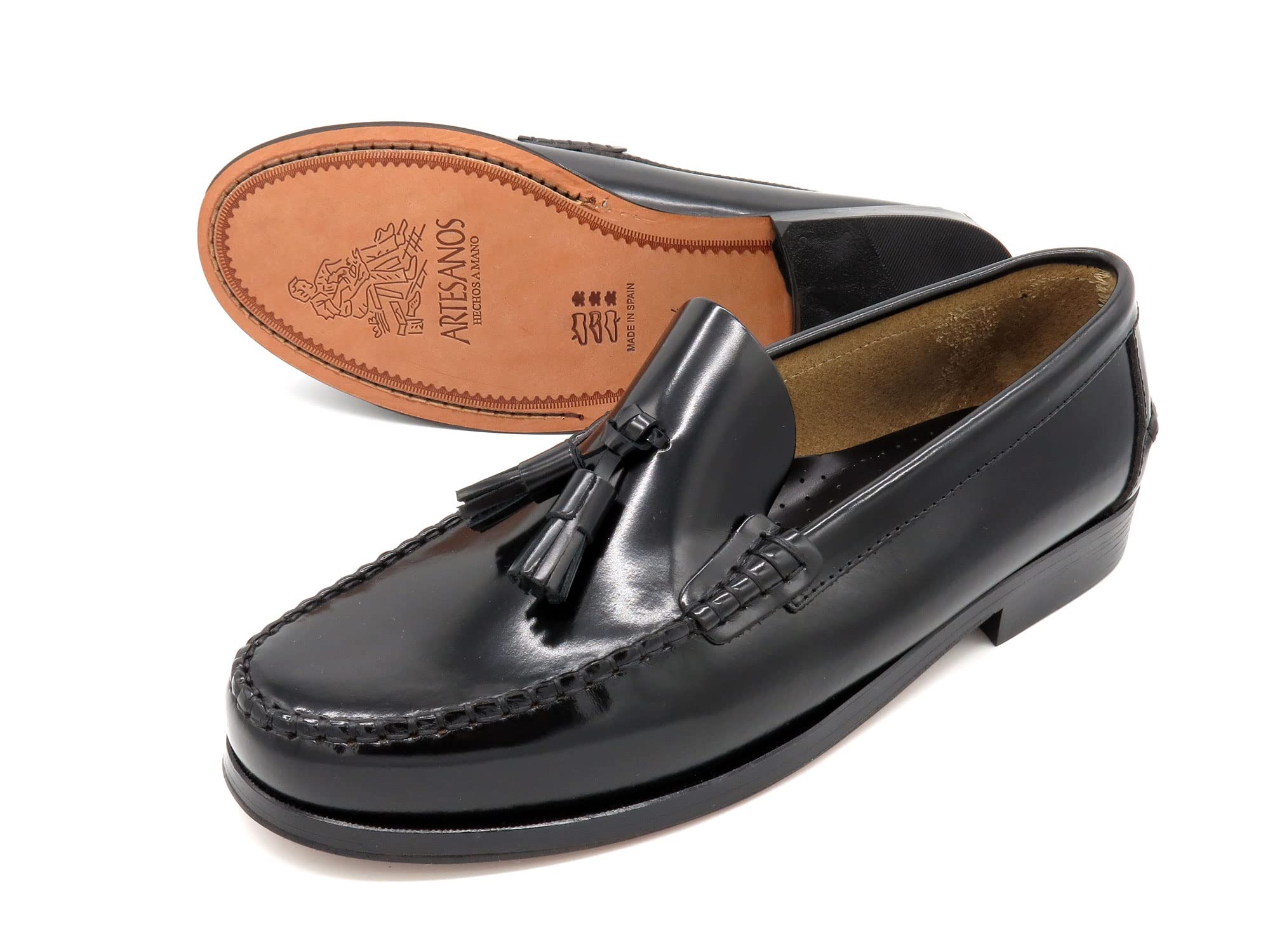 Mocasines Hombre Piel Tassel Loafer Zapatos Business con Borlas & Suela de Cuero