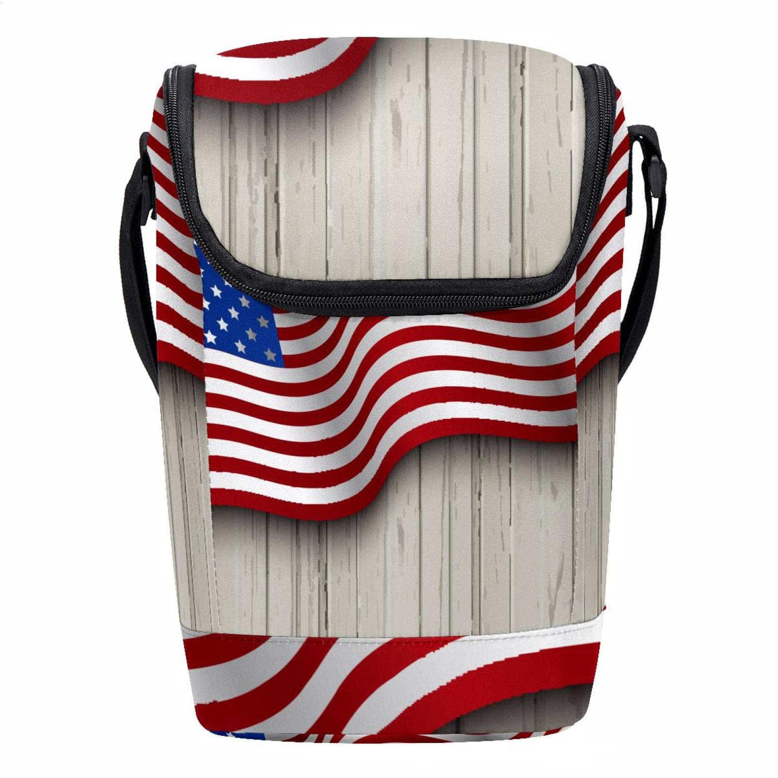 Lonchera ligera evita comida caliente con diseño de bandera americana