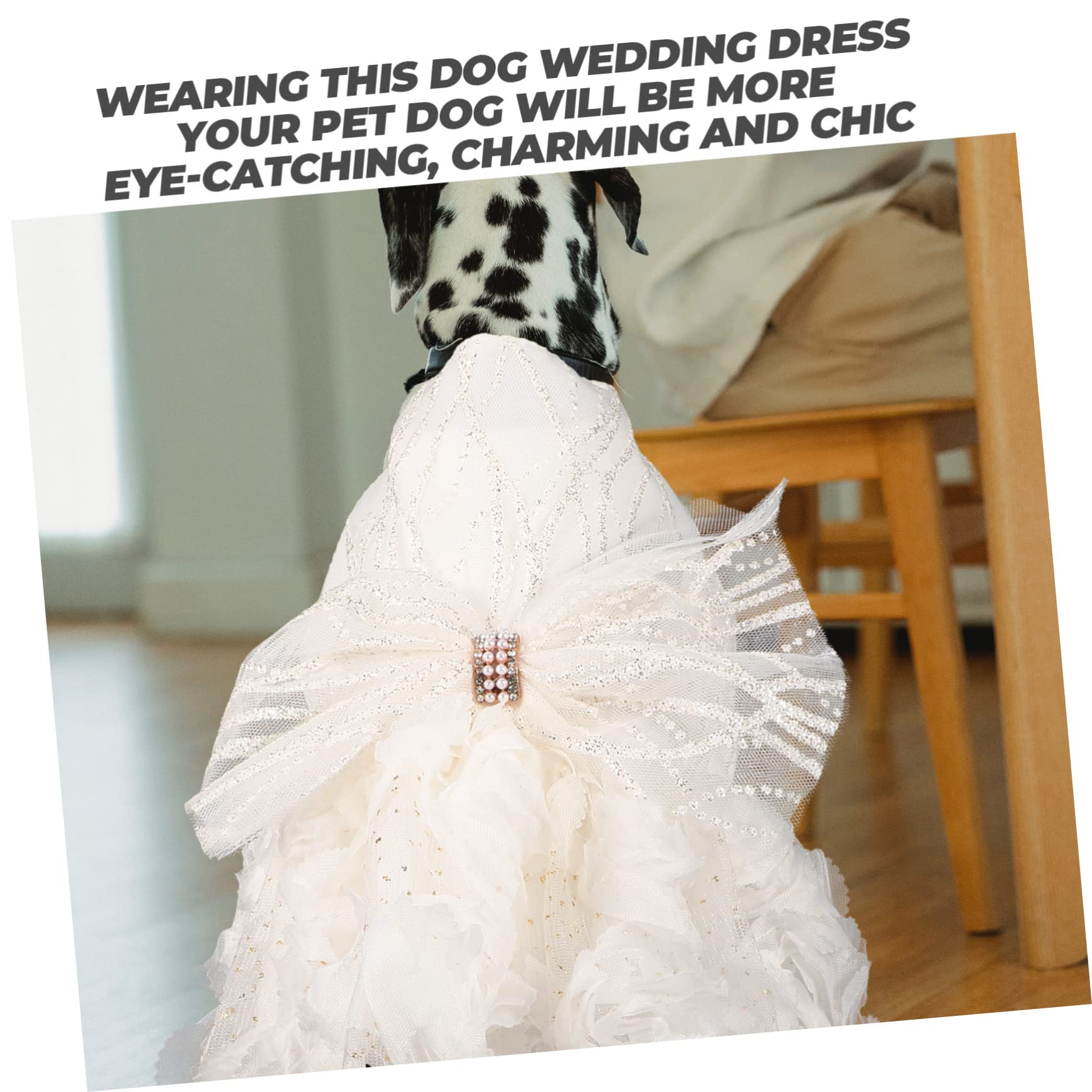 BESPORTBLE 3pezzi Abito Da Sposa Per Cani Con Gonna Tutù Elegante e Romantico Costume Da Matrimonio Per Cuccioli Abbigliamento Per Animali Domestici Stile Classico e Confortevole Per