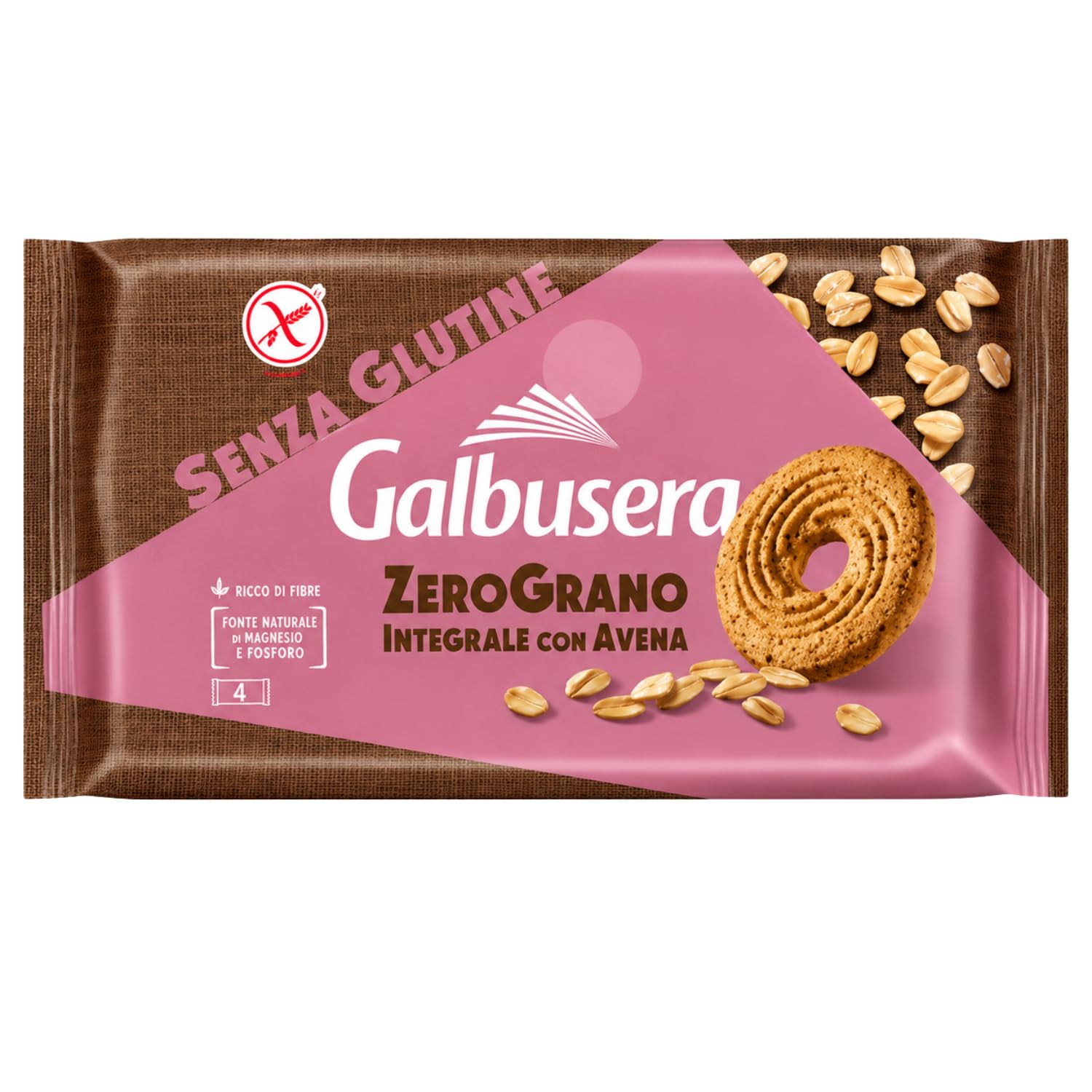 Biscotti Senza Glutine Integrali 220g ZeroGrano con Avena Snack Salutare Variazioni 4/8/12 Confezioni (12 PEZZI)