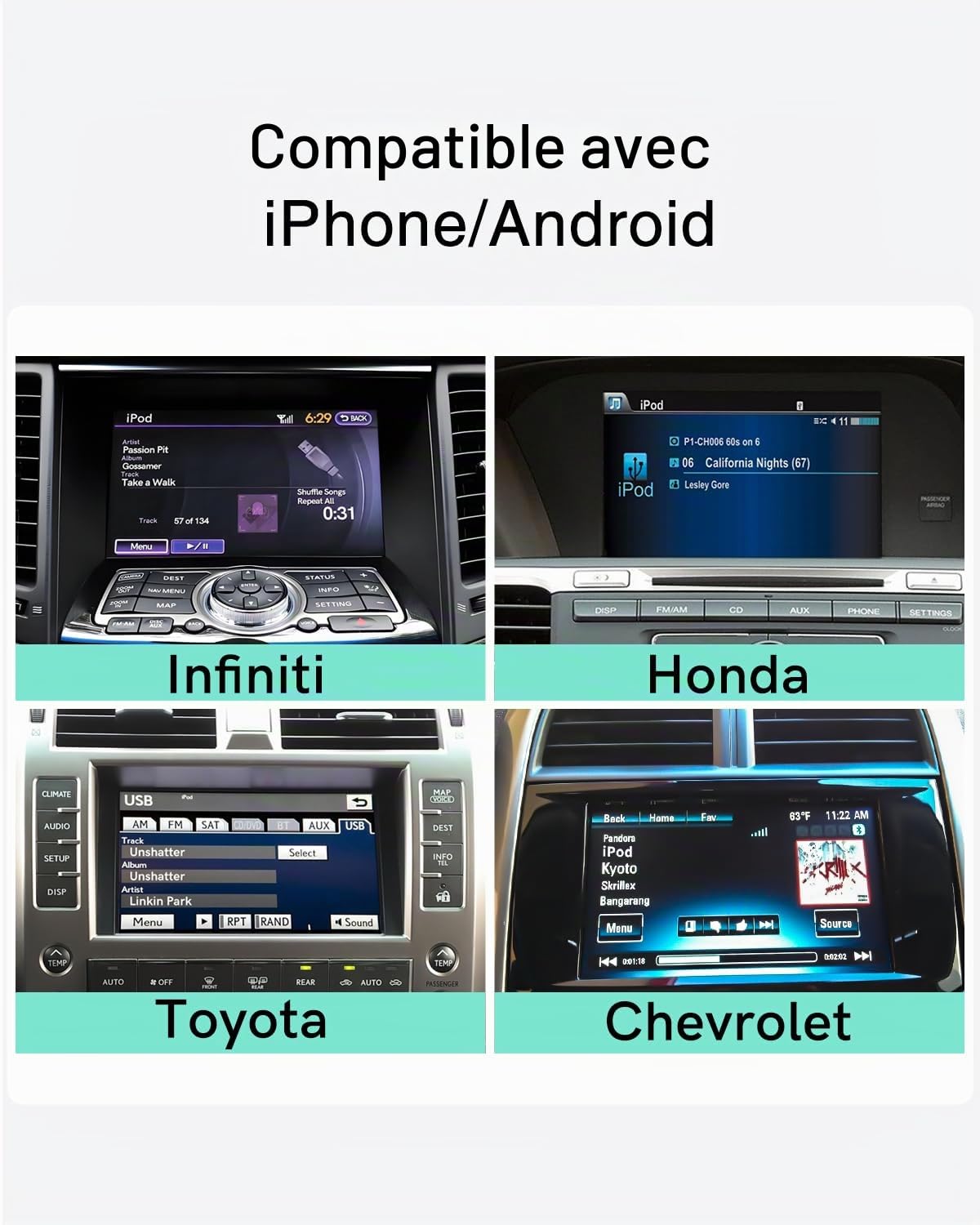 Adaptateur Bluetooth Voiture USB pour iPod Music Source