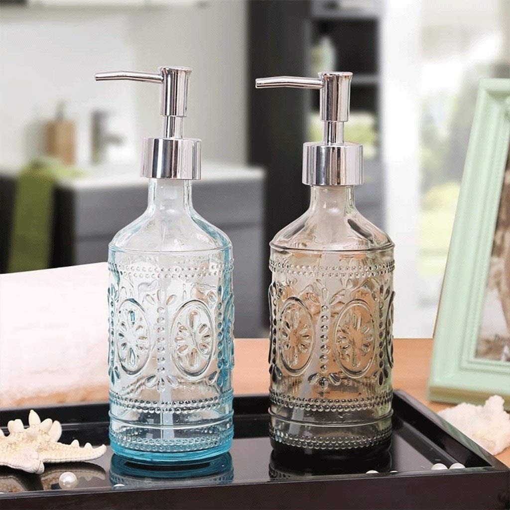 Bottiglia con pompa per dispenser di sapone liquido ricaricabile per ripiani del bagno, lavelli da cucina contenente sapone per le mani, detersivo per i piatti, sapone per le mani, oli essenziali