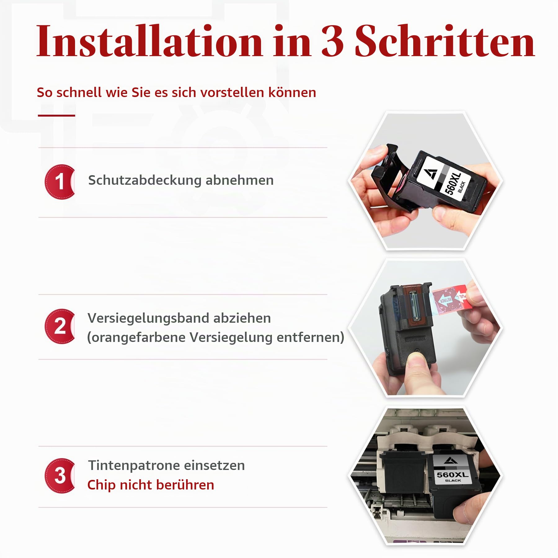 560XL 561XL Druckerpatronen Ersatz für Canon 560 561 Patronen 2er-Pack