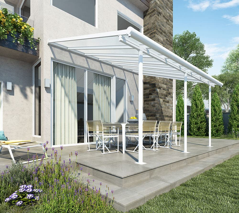 Canopia Palram Sierra - Tettoia in alluminio, colore: bianco, 299 x 555 x 305 cm