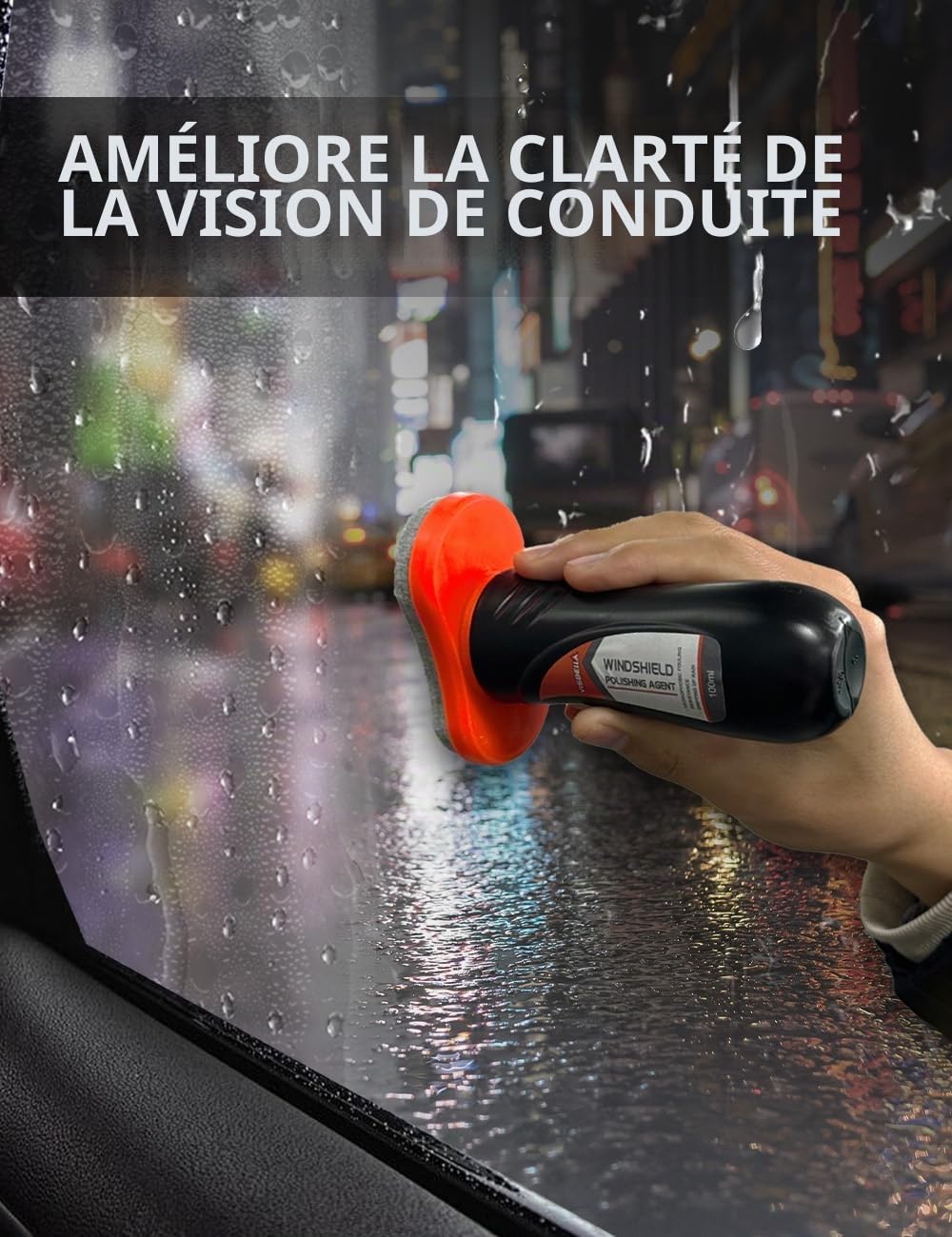 Visbella Anti-pluie avec chiffon de nettoyage, nettoyant pour vitres, liquide de lavage, essuie-glace hydrofuge pour pare-brise de voiture, fenêtres, rétroviseurs, lunettes, visibilité et sécurité