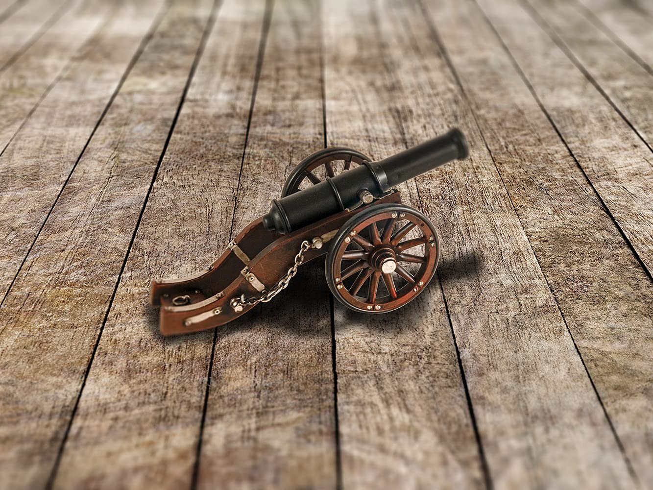 Old Modern Handicrafts Louis XIV Cannon Model - Made from Iron - A Regal Tribute to History - 11 x 5.5 x 3 Inches