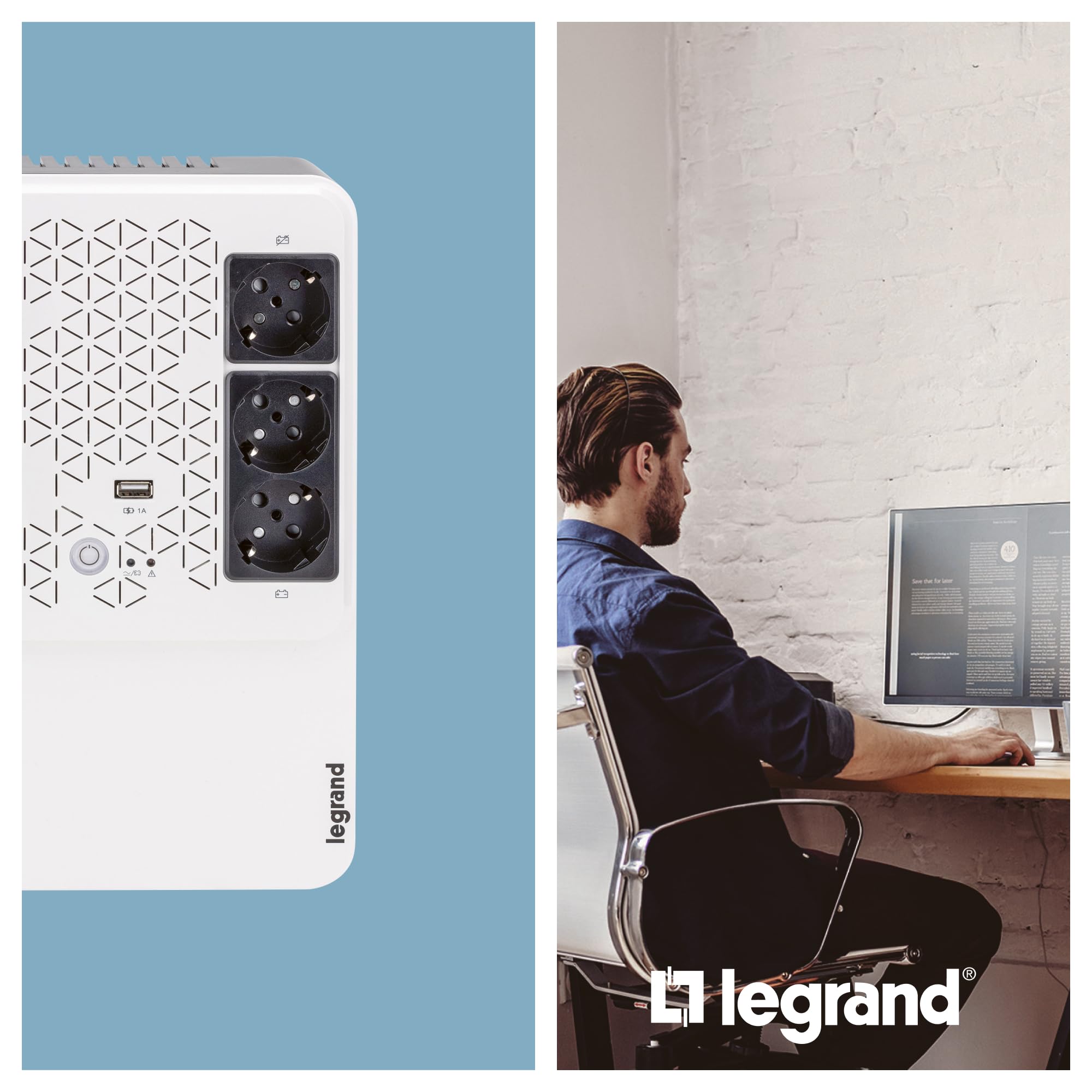 LEGRAND | UPS Keor Multiplug 800 FR, Onduleur Monophasé Avec 6 Prises, Protection Contre Les Surtensions, Autonomie De 10 À 15 Minutes